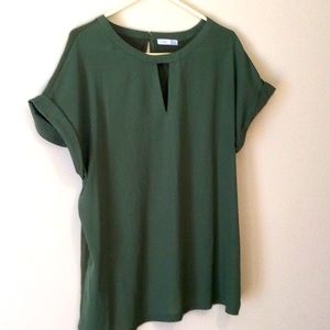 Dex mixed media XL blouse